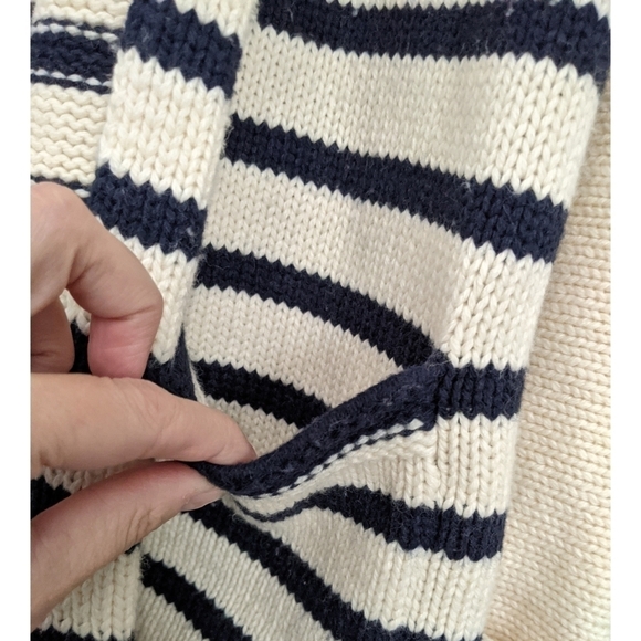 J. Crew Navy Blue and Ivory Striped Cardigan XS - Picture 5 of 8